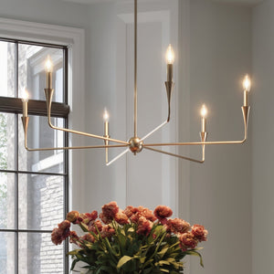 Urban Ambiance - Chandelier - UKC20545 Luxe Industrial Indoor Chandelier, 19.25''H x 40.25''W x 40.25''Dep, Polished Nickel Finish, Penhurst Collection -