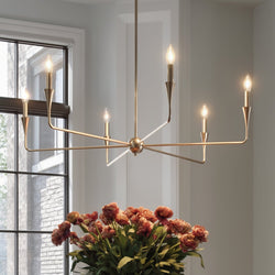 Urban Ambiance - Chandelier - UKC20545 Luxe Industrial Indoor Chandelier, 19.25''H x 40.25''W x 40.25''Dep, Polished Nickel Finish, Penhurst Collection -