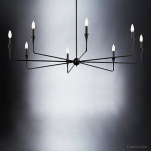 Urban Ambiance - Chandelier - UKC20546 Luxe Industrial Indoor Chandelier, 23.25''H x 50''W x 50''Dep, Black Finish, Penhurst Collection -