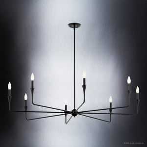 Urban Ambiance - Chandelier - UKC20546 Luxe Industrial Indoor Chandelier, 23.25''H x 50''W x 50''Dep, Black Finish, Penhurst Collection -