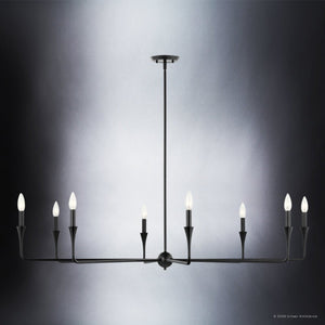 Urban Ambiance - Chandelier - UKC20546 Luxe Industrial Indoor Chandelier, 23.25''H x 50''W x 50''Dep, Black Finish, Penhurst Collection -