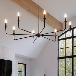 Urban Ambiance - Chandelier - UKC20546 Luxe Industrial Indoor Chandelier, 23.25''H x 50''W x 50''Dep, Black Finish, Penhurst Collection -