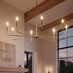 Urban Ambiance - Chandelier - UKC20547 Luxe Industrial Indoor Chandelier, 23.25''H x 50''W x 50''Dep, Champagne Bronze Finish, Penhurst Collection -