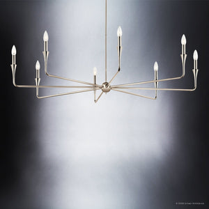 Urban Ambiance - Chandelier - UKC20548 Luxe Industrial Indoor Chandelier, 23.25''H x 50''W x 50''Dep, Polished Nickel Finish, Penhurst Collection -