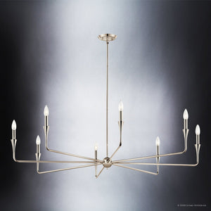 Urban Ambiance - Chandelier - UKC20548 Luxe Industrial Indoor Chandelier, 23.25''H x 50''W x 50''Dep, Polished Nickel Finish, Penhurst Collection -