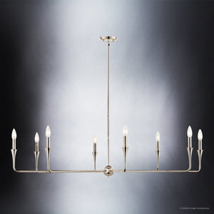 Urban Ambiance - Chandelier - UKC20548 Luxe Industrial Indoor Chandelier, 23.25''H x 50''W x 50''Dep, Polished Nickel Finish, Penhurst Collection -