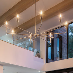 Urban Ambiance - Chandelier - UKC20548 Luxe Industrial Indoor Chandelier, 23.25''H x 50''W x 50''Dep, Polished Nickel Finish, Penhurst Collection -