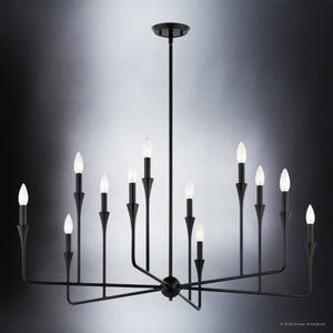 Urban Ambiance - Chandelier - UKC20549 Luxe Industrial Indoor Chandelier, 20''H x 39.75''W x 39.75''Dep, Black Finish, Penhurst Collection -