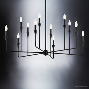 Urban Ambiance - Chandelier - UKC20549 Luxe Industrial Indoor Chandelier, 20''H x 39.75''W x 39.75''Dep, Black Finish, Penhurst Collection -
