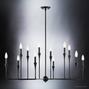 Urban Ambiance - Chandelier - UKC20549 Luxe Industrial Indoor Chandelier, 20''H x 39.75''W x 39.75''Dep, Black Finish, Penhurst Collection -