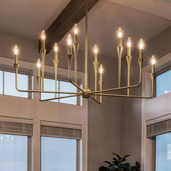 Urban Ambiance - Chandelier - UKC20550 Luxe Industrial Indoor Chandelier, 20''H x 39.75''W x 39.75''Dep, Champagne Bronze Finish, Penhurst Collection -