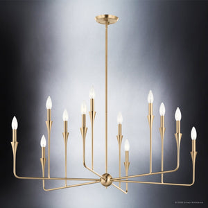 Urban Ambiance - Chandelier - UKC20550 Luxe Industrial Indoor Chandelier, 20''H x 39.75''W x 39.75''Dep, Champagne Bronze Finish, Penhurst Collection -