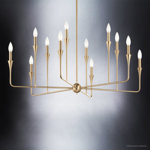 Urban Ambiance - Chandelier - UKC20550 Luxe Industrial Indoor Chandelier, 20''H x 39.75''W x 39.75''Dep, Champagne Bronze Finish, Penhurst Collection -