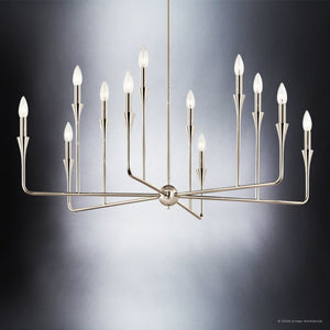 Urban Ambiance - Chandelier - UKC20551 Luxe Industrial Indoor Chandelier, 20''H x 39.75''W x 39.75''Dep, Polished Nickel Finish, Penhurst Collection -