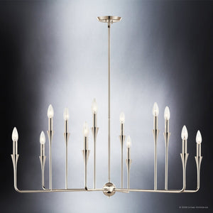 Urban Ambiance - Chandelier - UKC20551 Luxe Industrial Indoor Chandelier, 20''H x 39.75''W x 39.75''Dep, Polished Nickel Finish, Penhurst Collection -