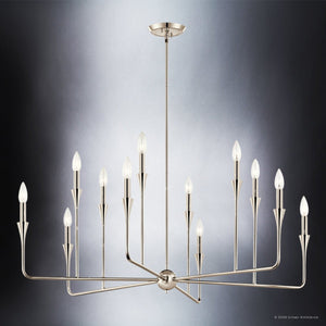 Urban Ambiance - Chandelier - UKC20551 Luxe Industrial Indoor Chandelier, 20''H x 39.75''W x 39.75''Dep, Polished Nickel Finish, Penhurst Collection -