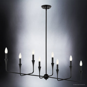 Urban Ambiance - Chandelier - UKC20552 Luxe Industrial Indoor Chandelier, 24.25''H x 11.5''W x 11.5''Dep, Black Finish, Penhurst Collection -