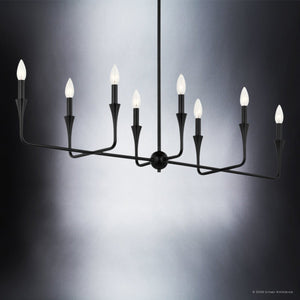 Urban Ambiance - Chandelier - UKC20552 Luxe Industrial Indoor Chandelier, 24.25''H x 11.5''W x 11.5''Dep, Black Finish, Penhurst Collection -
