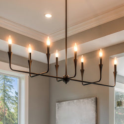 Urban Ambiance - Chandelier - UKC20552 Luxe Industrial Indoor Chandelier, 24.25''H x 11.5''W x 11.5''Dep, Black Finish, Penhurst Collection -