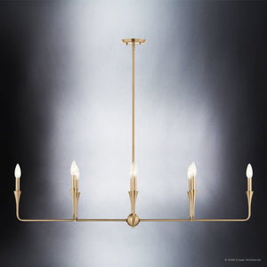 Urban Ambiance - Chandelier - UKC20553 Luxe Industrial Indoor Chandelier, 24.25''H x 11.5''W x 11.5''Dep, Champagne Bronze Finish, Penhurst Collection -