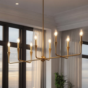 Urban Ambiance - Chandelier - UKC20553 Luxe Industrial Indoor Chandelier, 24.25''H x 11.5''W x 11.5''Dep, Champagne Bronze Finish, Penhurst Collection -