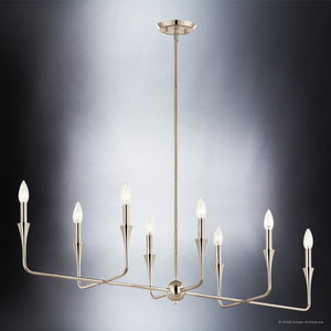 Urban Ambiance - Chandelier - UKC20554 Luxe Industrial Indoor Chandelier, 24.25''H x 11.5''W x 11.5''Dep, Polished Nickel Finish, Penhurst Collection -