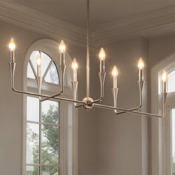 Urban Ambiance - Chandelier - UKC20554 Luxe Industrial Indoor Chandelier, 24.25''H x 11.5''W x 11.5''Dep, Polished Nickel Finish, Penhurst Collection -