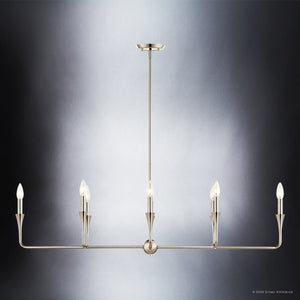 Urban Ambiance - Chandelier - UKC20554 Luxe Industrial Indoor Chandelier, 24.25''H x 11.5''W x 11.5''Dep, Polished Nickel Finish, Penhurst Collection -