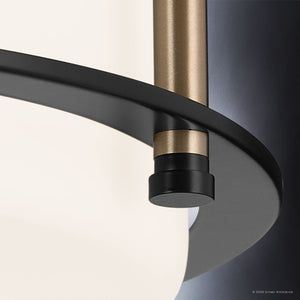 Urban Ambiance - Ceiling Light - UKC20560 Art Deco Indoor Ceiling Light, 5.5''H x 12''W x 12''Dep, Black Finish, Quinmere Collection -