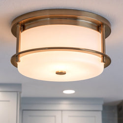 Urban Ambiance - Ceiling Light - UKC20561 Art Deco Indoor Ceiling Light, 5.5''H x 12''W x 12''Dep, Champagne Bronze Finish, Quinmere Collection -