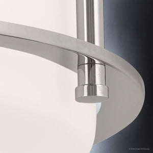 Urban Ambiance - Ceiling Light - UKC20562 Art Deco Indoor Ceiling Light, 5.5''H x 12''W x 12''Dep, Polished Nickel Finish, Quinmere Collection -