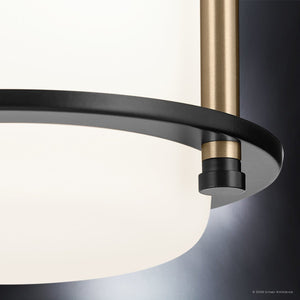 Urban Ambiance - Ceiling Light - UKC20563 Art Deco Indoor Ceiling Light, 7.75''H x 7.25''W x 7.25''Dep, Black Finish, Quinmere Collection -