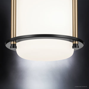 Urban Ambiance - Ceiling Light - UKC20563 Art Deco Indoor Ceiling Light, 7.75''H x 7.25''W x 7.25''Dep, Black Finish, Quinmere Collection -