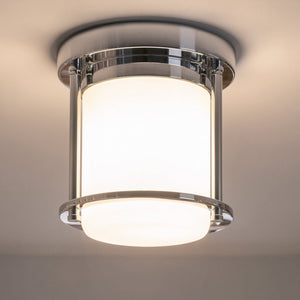 Urban Ambiance - Ceiling Light - UKC20565 Art Deco Indoor Ceiling Light, 7.75''H x 7.25''W x 7.25''Dep, Polished Nickel Finish, Quinmere Collection -