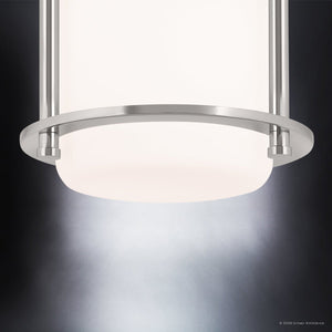 Urban Ambiance - Ceiling Light - UKC20565 Art Deco Indoor Ceiling Light, 7.75''H x 7.25''W x 7.25''Dep, Polished Nickel Finish, Quinmere Collection -