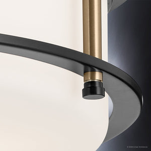 Urban Ambiance - Ceiling Light - UKC20566 Art Deco Indoor Ceiling Light, 5.5''H x 18''W x 18''Dep, Black Finish, Quinmere Collection -