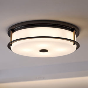 Urban Ambiance - Ceiling Light - UKC20566 Art Deco Indoor Ceiling Light, 5.5''H x 18''W x 18''Dep, Black Finish, Quinmere Collection -