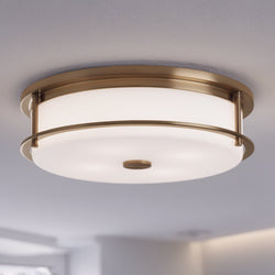 Urban Ambiance - Ceiling Light - UKC20567 Art Deco Indoor Ceiling Light, 5.5''H x 18''W x 18''Dep, Champagne Bronze Finish, Quinmere Collection -