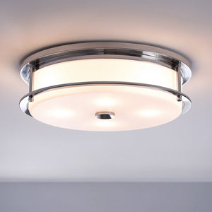 Urban Ambiance - Ceiling Light - UKC20568 Art Deco Indoor Ceiling Light, 5.5''H x 18''W x 18''Dep, Polished Nickel Finish, Quinmere Collection -