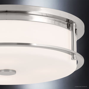 Urban Ambiance - Ceiling Light - UKC20568 Art Deco Indoor Ceiling Light, 5.5''H x 18''W x 18''Dep, Polished Nickel Finish, Quinmere Collection -