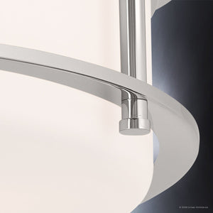 Urban Ambiance - Ceiling Light - UKC20568 Art Deco Indoor Ceiling Light, 5.5''H x 18''W x 18''Dep, Polished Nickel Finish, Quinmere Collection -