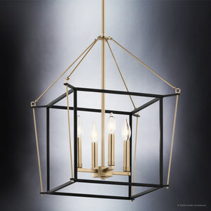 Urban Ambiance - Chandelier - UKC20580 Transitional Indoor Chandelier, 21.25''H x 16''W x 16''Dep, Champagne Bronze Finish, Thornfield Collection -