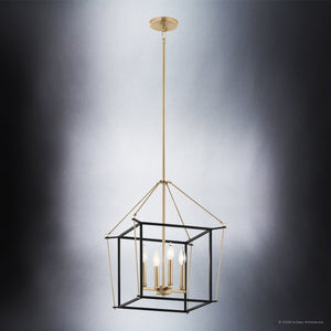 Urban Ambiance - Chandelier - UKC20580 Transitional Indoor Chandelier, 21.25''H x 16''W x 16''Dep, Champagne Bronze Finish, Thornfield Collection -
