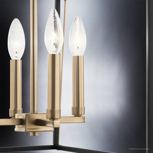Urban Ambiance - Chandelier - UKC20580 Transitional Indoor Chandelier, 21.25''H x 16''W x 16''Dep, Champagne Bronze Finish, Thornfield Collection -