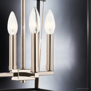 Urban Ambiance - Chandelier - UKC20581 Transitional Indoor Chandelier, 21.25''H x 16''W x 16''Dep, Polished Nickel Finish, Thornfield Collection -