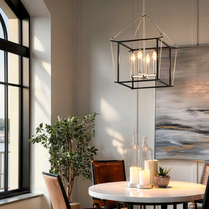Urban Ambiance - Chandelier - UKC20581 Transitional Indoor Chandelier, 21.25''H x 16''W x 16''Dep, Polished Nickel Finish, Thornfield Collection -
