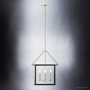 Urban Ambiance - Chandelier - UKC20581 Transitional Indoor Chandelier, 21.25''H x 16''W x 16''Dep, Polished Nickel Finish, Thornfield Collection -