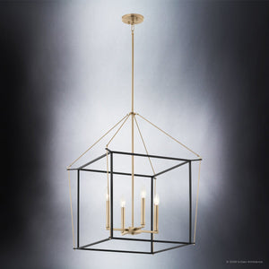 Urban Ambiance - Chandelier - UKC20582 Transitional Indoor Chandelier, 30''H x 22.25''W x 22.25''Dep, Champagne Bronze Finish, Thornfield Collection -