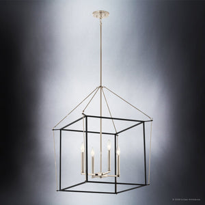 Urban Ambiance - Chandelier - UKC20583 Transitional Indoor Chandelier, 30''H x 22.25''W x 22.25''Dep, Polished Nickel Finish, Thornfield Collection -