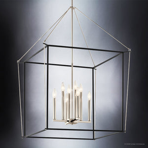 Urban Ambiance - Chandelier - UKC20585 Transitional Indoor Chandelier, 40.25''H x 28.25''W x 28.25''Dep, Polished Nickel Finish, Thornfield Collection -